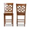 Baxton Studio Nicolette Modern and Contemporary Transitional Walnut Brown Finished Wood 2-Piece Counter Stool Set 176-11424-Zoro - alternate 2